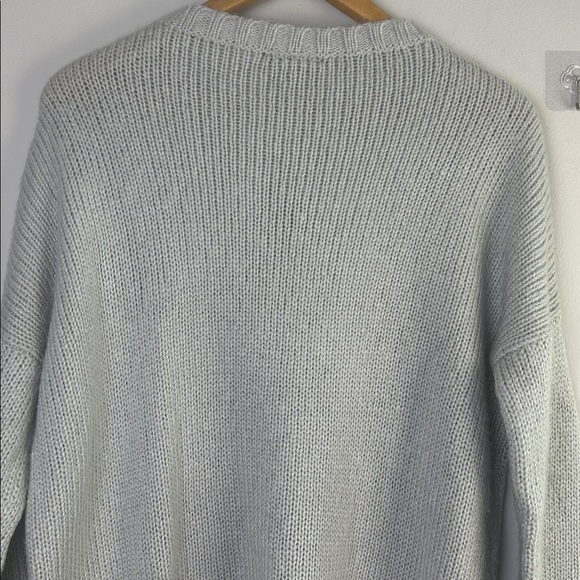 Wooden Ships Leopard Star Crewneck Sweater Mohair Wool Blend S/M Oversized Gray - Picture 12 of 16